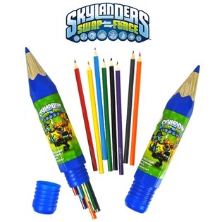 Skylanders Sz&iacute;nes Ceruza K&eacute;szlet - 8 db-os Nagy Hengerben (6 db)