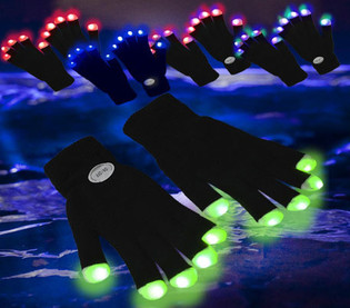LED-es kesztyű / Rave kesztyű (12 db)