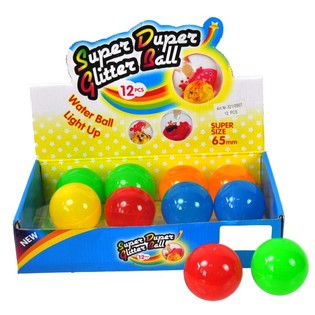 Sz&iacute;nes gumiasztal-labd&aacute;k / pattog&oacute; labd&aacute;k f&eacute;ny n&eacute;lk&uuml;l, kijelzőben (12 db)