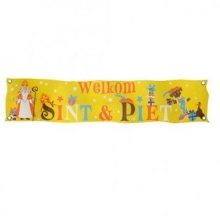 SINTERKLAAS & PIET &Uuml;DV&Ouml;ZLŐ BANNER XXL 300 X 60 CM (7 db)