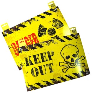 DEKOR&Aacute;CI&Oacute;S AJT&Oacute;T&Aacute;BLA - "DANGER" / "KEEP OUT" (12 db)