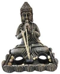 Dekorat&iacute;v Buddha M&eacute;csestart&oacute;val &eacute;s F&uuml;st&ouml;lővel (1 db)