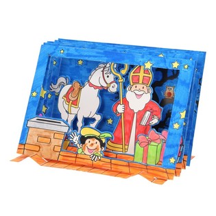 Sinterklaas / Szent Mikl&oacute;s 3D Kukucsk&aacute;l&oacute; Ablak Kreat&iacute;v K&eacute;szlet (12 db)