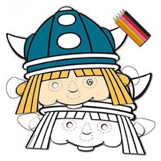 8 db Wickie a viking kifesthető maszk + Sz&iacute;nes ceruz&aacute;k (12 db)