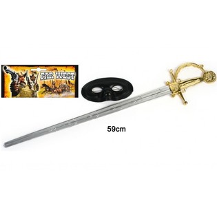 Zorro maszk &eacute;s kard k&eacute;szlet - 59 cm (6 db)