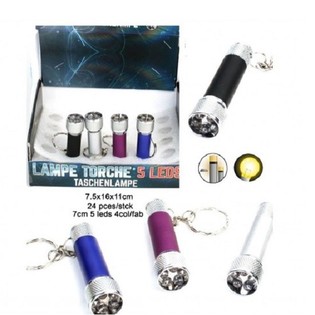 5 LED-es Zsebl&aacute;mpa Kulcstart&oacute;val Display-ben (24 db)