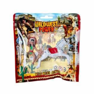 Vegyes cowboy &eacute;s indi&aacute;n figur&aacute;k lovon (12 db)