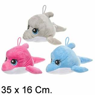 NAGY PL&Uuml;SS DELFIN, 35 CM - VEGYES SZ&Iacute;NEK (6 db)