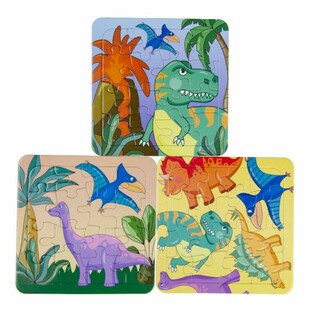 Vegyes Dinoszaurusz Puzzle - 14x14 cm (50 db)