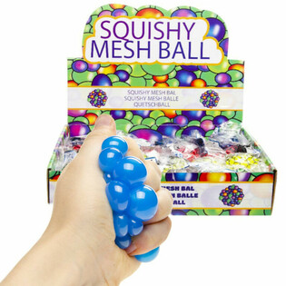 SQUISHY LABDA - &Aacute;tm&eacute;rő: 5 CM - &Eacute;L&Eacute;NK SZ&Iacute;NEK MIXBEN, DISPLAY-BEN (24 db)