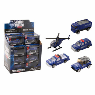 DIE CAST - VEGYES RENDŐRS&Eacute;GI J&Aacute;RMŰVEK, 1:64 M&Eacute;RETAR&Aacute;NY, DISPLAY-BEN (24 db)