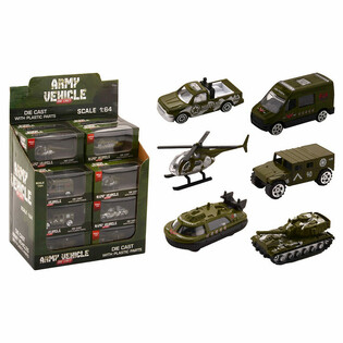 Die Cast - Vegyes katonai j&aacute;rművek, 1:64 m&eacute;retar&aacute;ny displayben (24 db)