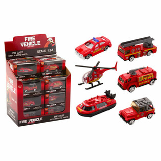 DIE CAST - VEGYES TŰZOLT&Oacute; J&Aacute;RMŰVEK - 1:64 M&Eacute;RETAR&Aacute;NY - DISPLAYBEN (24 db)