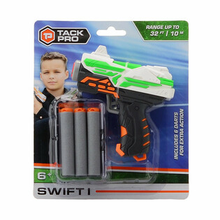 Tack Pro Swift I j&aacute;t&eacute;kpisztoly 6 puha l&ouml;ved&eacute;kkel - 11 cm