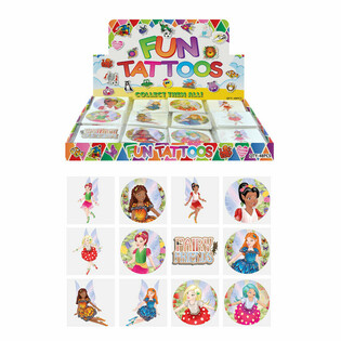 FUN TATTOO&rsquo;S - MODELL: T&Uuml;ND&Eacute;R / FAIRY, Minden csomagban 12x Tetov&aacute;l&aacute;s DISPLAY-BEN (48 db)