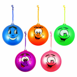 Smiley arc&uacute; gumiszalagos Bungee labda &Oslash; 23 cm (24 db)