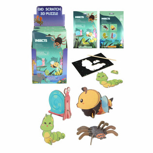 SCRATCH 3D Kapar&oacute;s Puzzle Display - Rovarok (18 darabos)