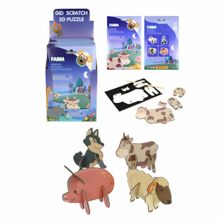 SCRATCH 3D PUZZLE - FARM&Aacute;LLATOK DISPLAY (18 darab)