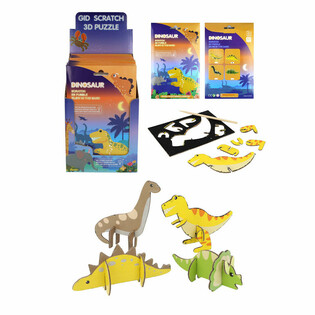 SCRATCH 3D Dinoszaurusz Puzzel - Display (18 db)
