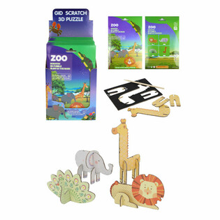 3D Kapar&oacute;s Puzzle &Aacute;llatkerti &Aacute;llatok (18 db-os display)
