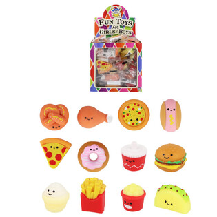 Zs&aacute;kbamacska Squishy Fast Food figur&aacute;k kijelzőn (60 db)