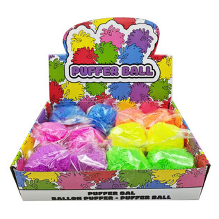 PUFFER LABDA &Eacute;L&Eacute;NK SZ&Iacute;NEKBEN - 8CM - DISPLAYBEN (12 db)