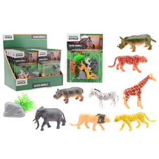 ANIMAL WORLD - SAFARI &Aacute;LLAT J&Aacute;T&Eacute;KSZETT 10 R&Eacute;SZES K&Aacute;RTY&Aacute;N - DISPLAYBEN (12 db)