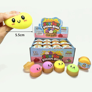 RAGE - Squishy Bun Gomb&oacute;c KICSI (M&eacute;rete: 5.5 x 5.5 x 3 cm) - Viral 2026 Fidget Toy (24 db)