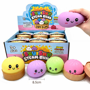 RAGE - Squishy Gőzgomb&oacute;c Dumplings NAGY (M&eacute;rete: 8.5 x 8.5 x 4.8 cm) - Vir&aacute;lis 2026 Fidget Toy (12 db)