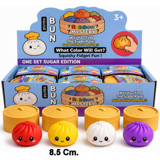 RAGE - Squishy SUGAR EDITION Gomb&oacute;c Dumplings NAGY (8.5 x 8.5 x 4.8 cm) - Viral 2026 Fidget Toy (12 db)