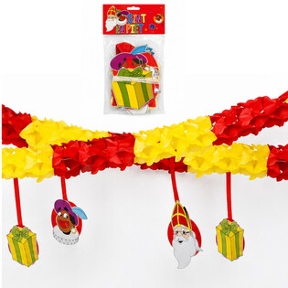 Sinterklaas és Piet füzér függő díszekkel - 4 m (6 db)