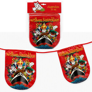 SINTERKLAAS - &bdquo;WELKOM SINTERKLAAS&rdquo; Z&Aacute;SZL&Oacute;F&Uuml;Z&Eacute;R - HOSSZ: 10 m&eacute;ter (6 db)