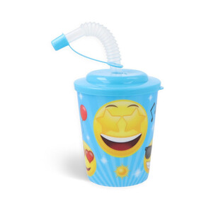 ITATÓPOHÁR / FAGYLALTOS POHÁR SZÍVÓSZÁLLAL - SMILEY (12 db)