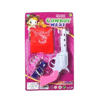 Cowgirl szett l&aacute;nyoknak f&eacute;nnyel &eacute;s hanggal (6 db)